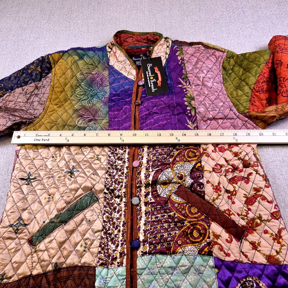 Sacred Threads Patchwork Quilted Jacket Women's L… - image 6